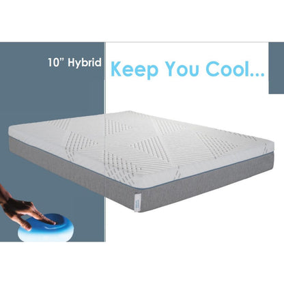 Materasso ibrido Cypress da 10 pollici con memory foam in gel rinfrescante, fodera rimovibile, di BRN