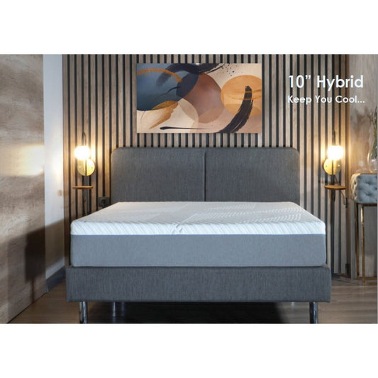 Materasso ibrido Cypress da 10 pollici con memory foam in gel rinfrescante, fodera rimovibile, di BRN