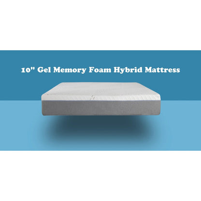 Materasso ibrido Cypress da 10 pollici con memory foam in gel rinfrescante, fodera rimovibile, di BRN
