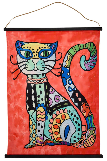 Que Tal - Tela Stampa Con Gatto Multicolore 90X120