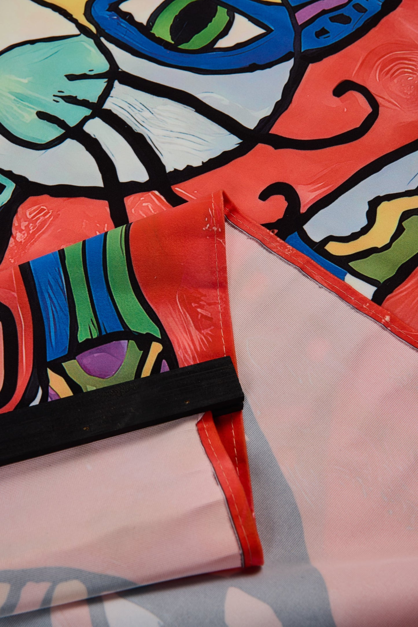 Que Tal - Tela Stampa Con Gatto Multicolore 90X120