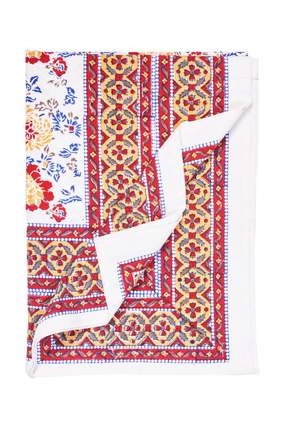 Capoliveri - Mezzero Singolo Decoro Rosso, Blu In Cotone