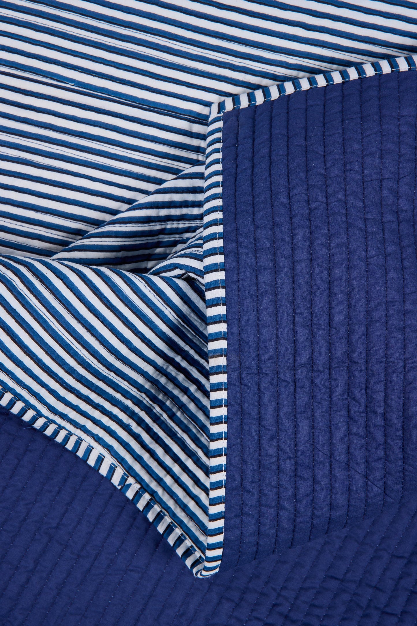 Trapunta - Trapunta Matrimoniale Double Face Riga Blu