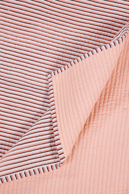 Trapunta - Trapunta Matrimoniale Double Face Riga Rosa