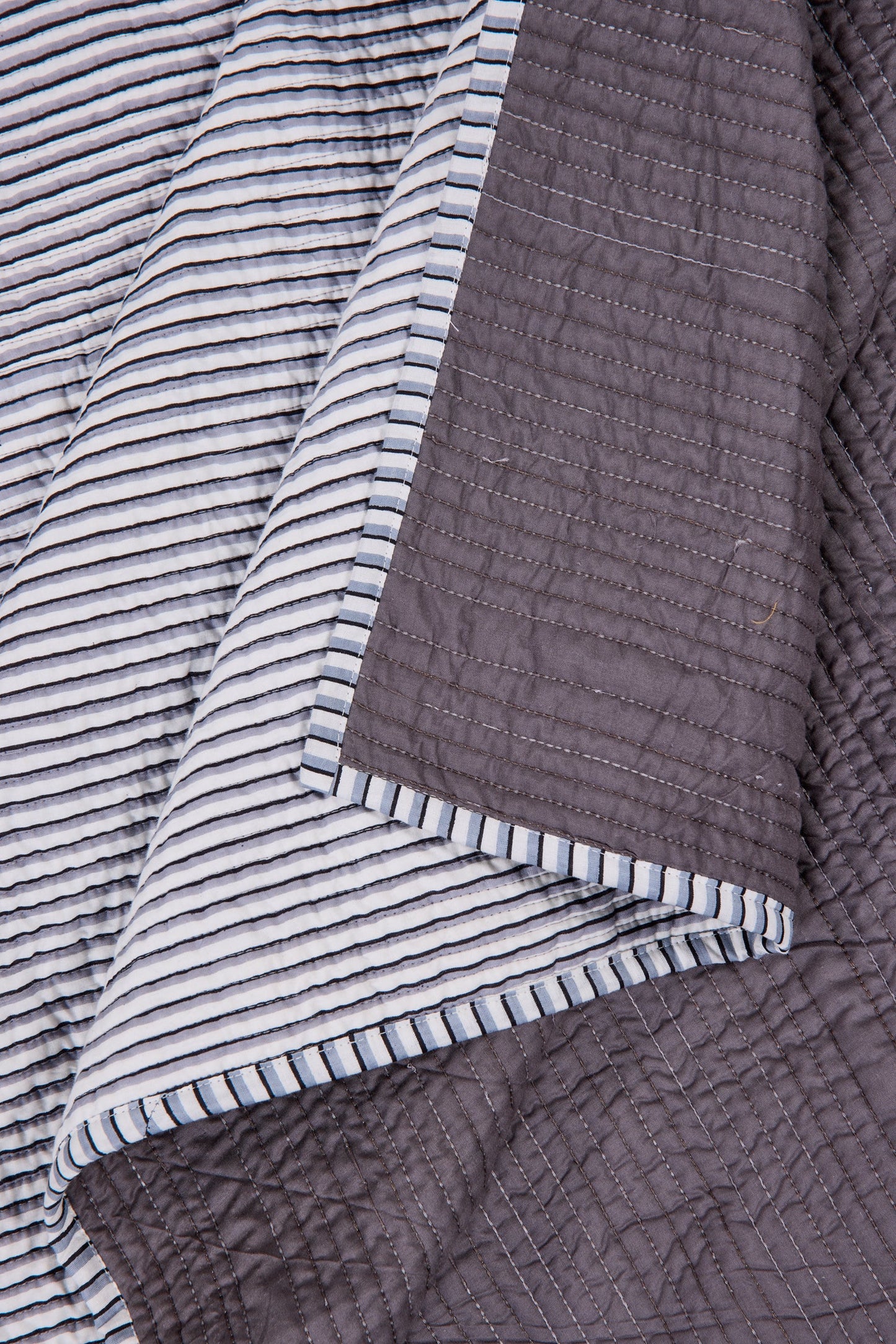 Trapunta - Trapunta Matrimoniale Double Face Riga Grigia