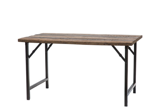 Consolle In Legno E Ferro Gambe Pieghevoli