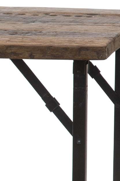 Consolle In Legno E Ferro Gambe Pieghevoli