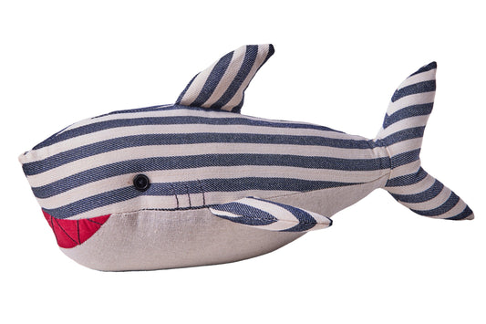 Batentes Portas - Ferma Porta Pescecane A Strisce Bianco Blue