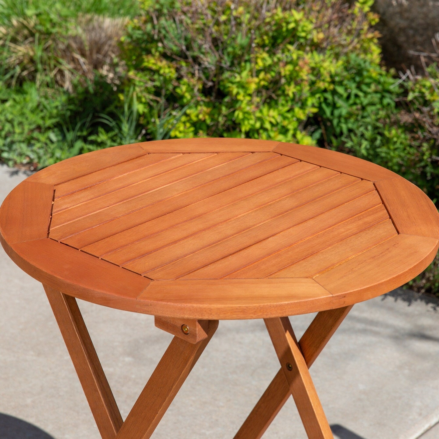 DTY Outdoor Living Twin Lakes Set da bistrot in eucalipto da 3 pezzi, rotondo, olio naturale