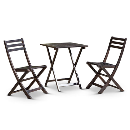 DTY Outdoor Living Twin Lakes Set da bistrot in eucalipto da 3 pezzi, quadrato, olio naturale