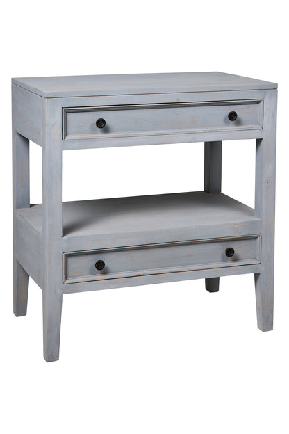 Heloise - Mobiletto Comodino 2 Cassettini Grigio Vintage