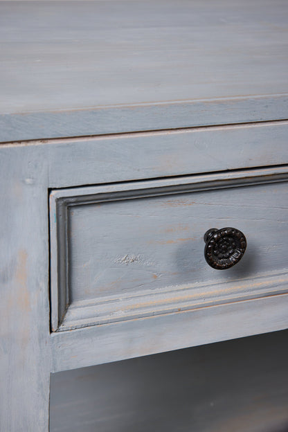 Heloise - Mobiletto Comodino 2 Cassettini Grigio Vintage