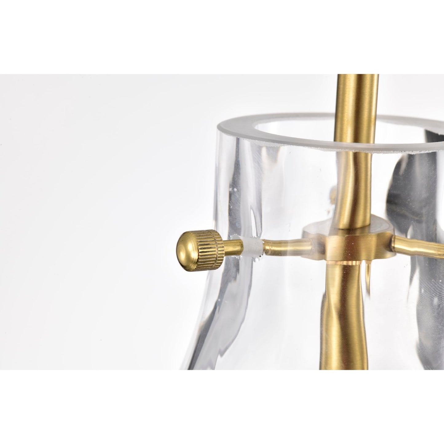 Lampada a sospensione singola in vetro trasparente con fossette Daelan - 12 pollici