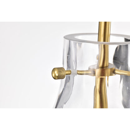 Lampada a sospensione singola in vetro trasparente con fossette Daelan - 12 pollici