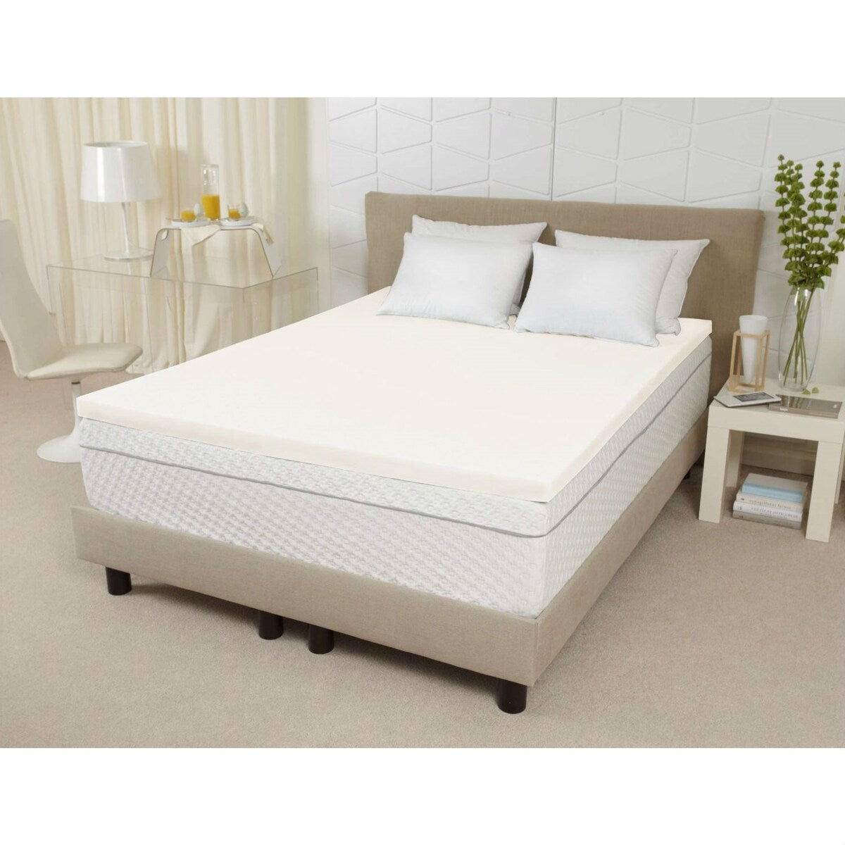 Coprimaterasso in memory foam ventilato da 3 pollici di spessore per letto king size Daily Boutik