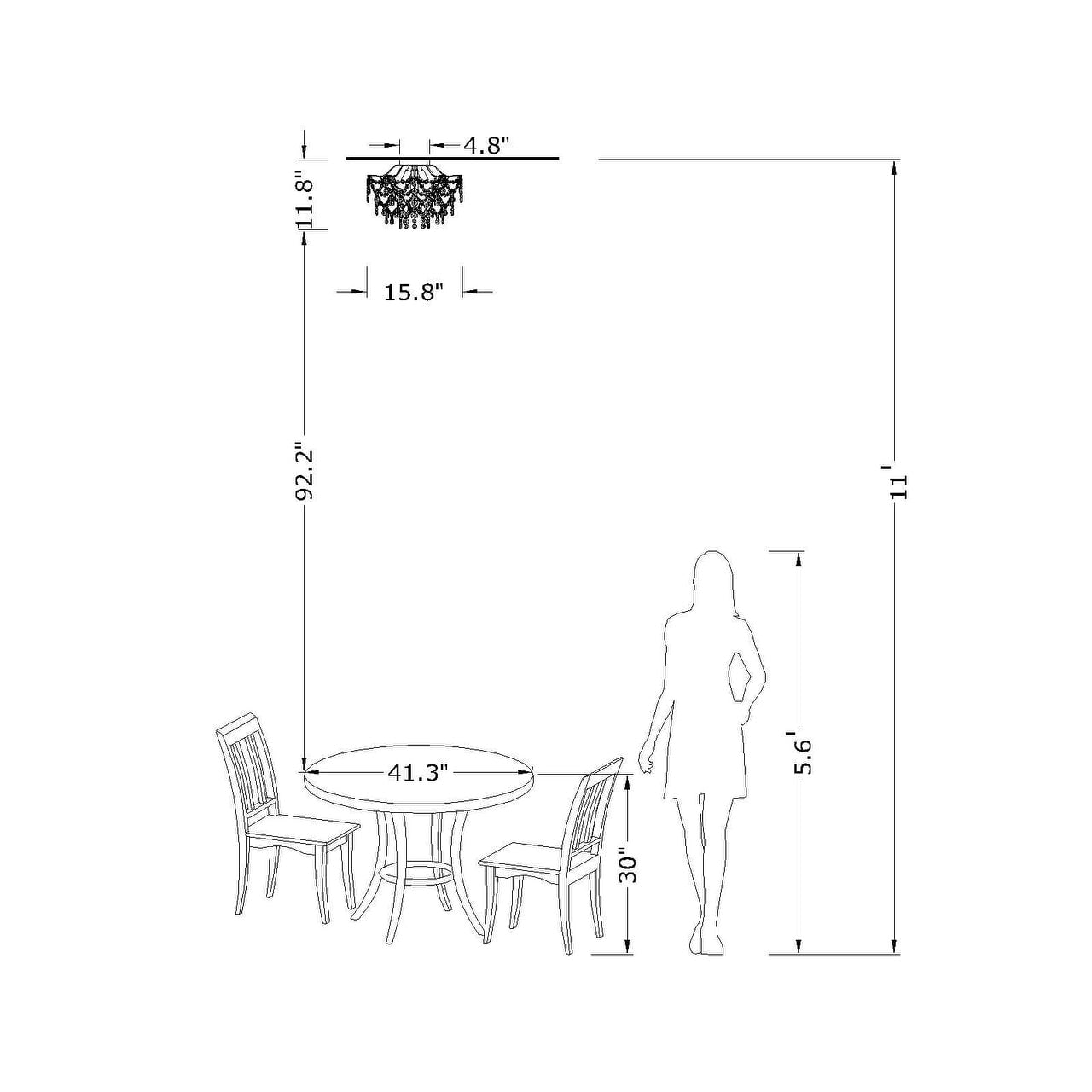 Dalia Elegante lampada da soffitto a 3 luci in cristallo per interni