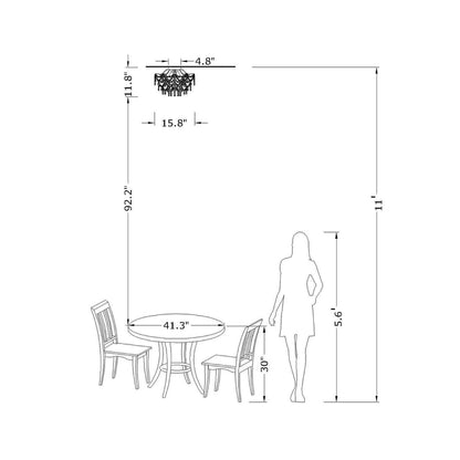 Dalia Elegante lampada da soffitto a 3 luci in cristallo per interni