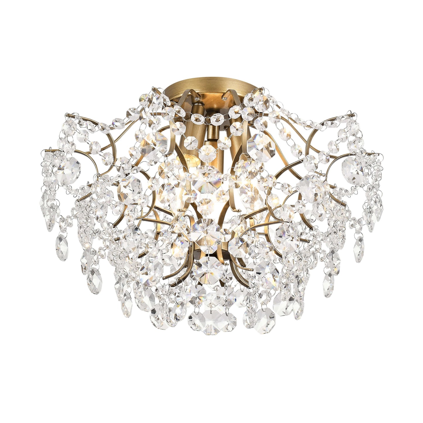 Dalia Elegante lampada da soffitto a 3 luci in cristallo per interni