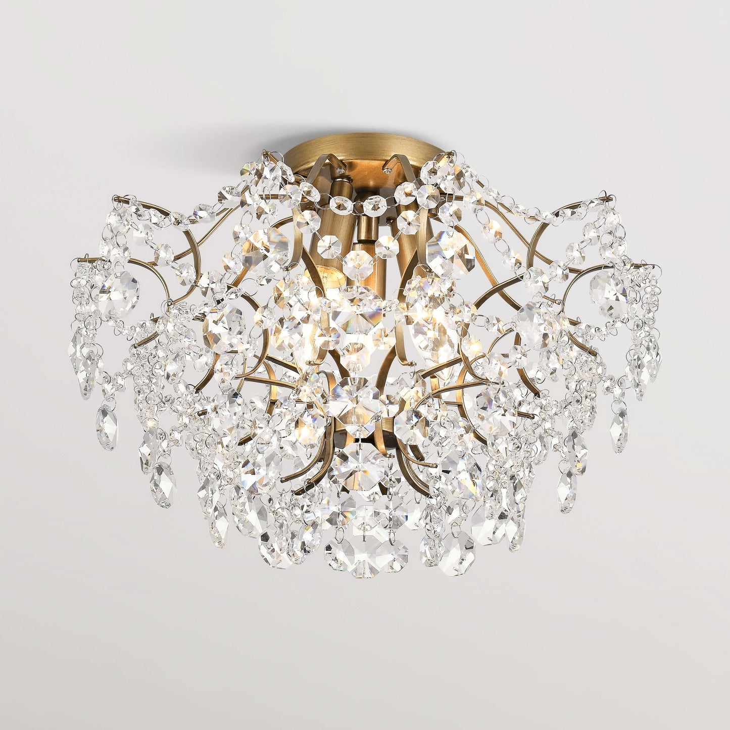 Dalia Elegante lampada da soffitto a 3 luci in cristallo per interni
