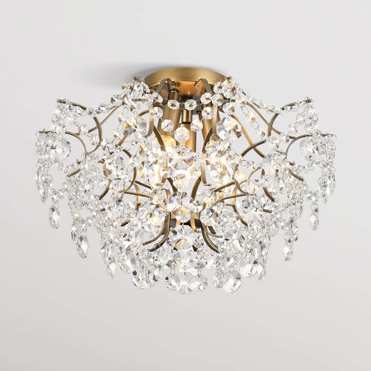 Dalia Elegante lampada da soffitto a 3 luci in cristallo per interni