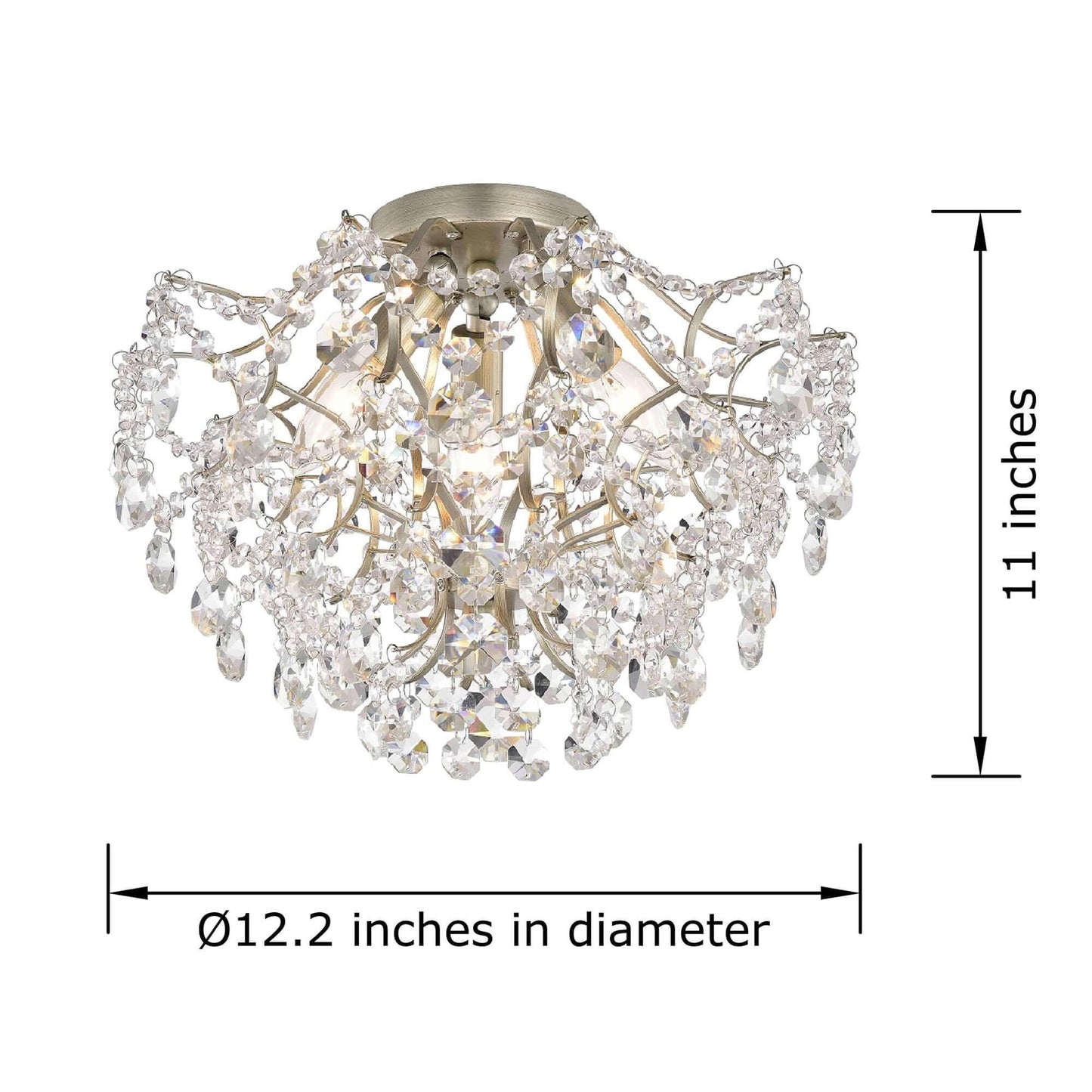 Dalia Elegante lampada da soffitto a 3 luci in cristallo per interni