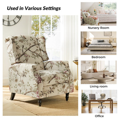 Poltrona reclinabile manuale Damaris Mid-Century Modern con schienale alto, set da 2 di HULALA HOME