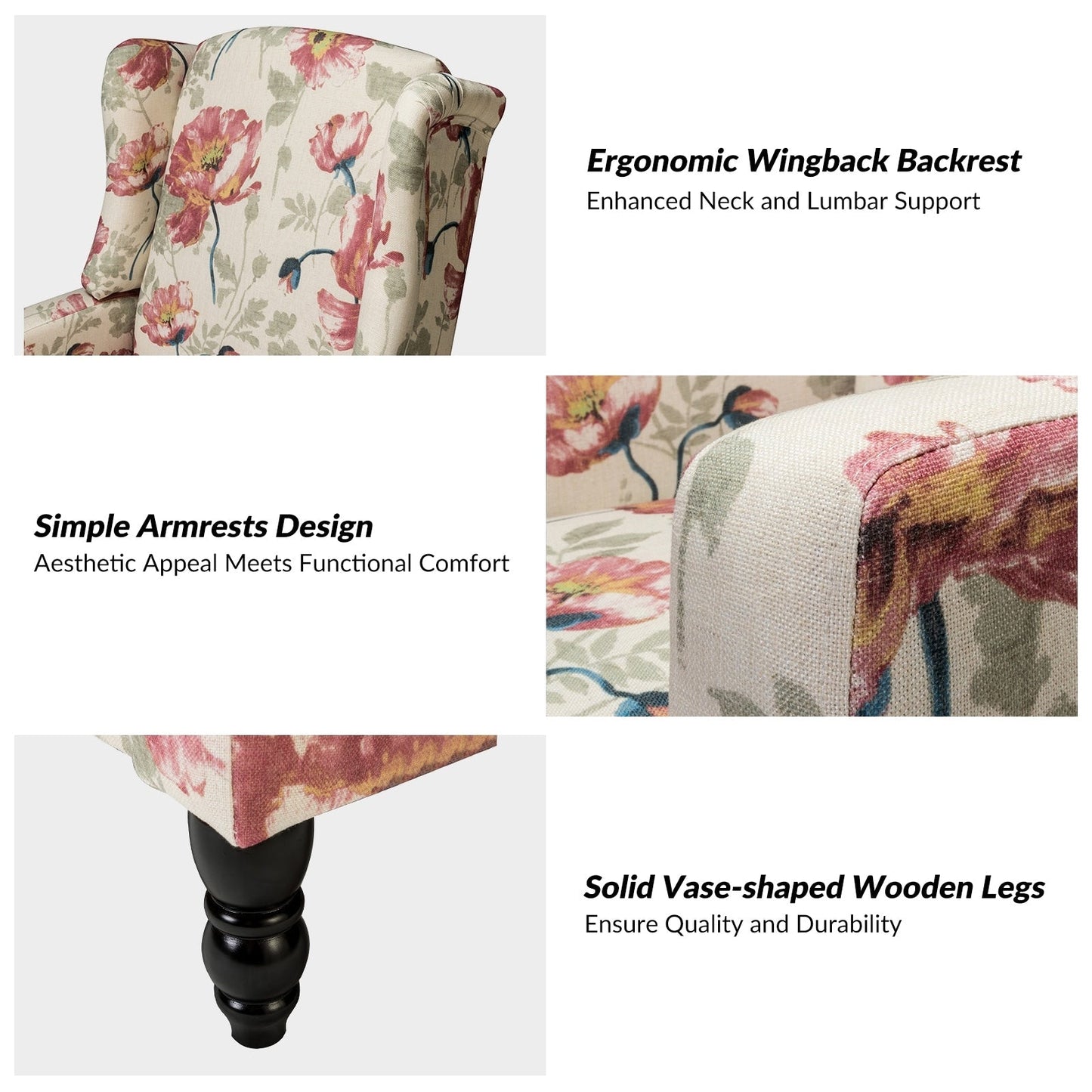 Poltrona reclinabile manuale Damaris Mid-Century Modern con schienale alto, set da 2 di HULALA HOME