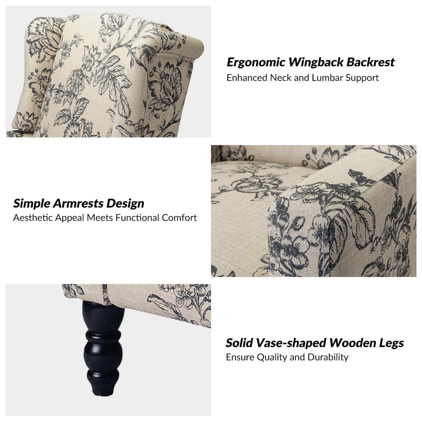 Poltrona reclinabile manuale Damaris Mid-Century Modern con schienale alto, set da 2 di HULALA HOME