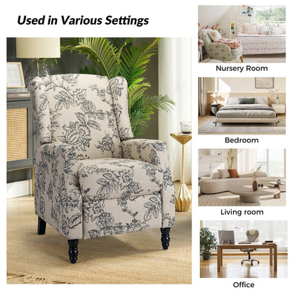 Poltrona reclinabile manuale Damaris Mid-Century Modern con schienale alto, set da 2 di HULALA HOME