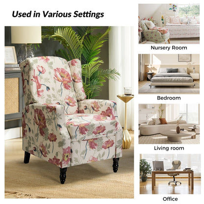 Poltrona reclinabile manuale Damaris Mid-Century Modern con schienale alto, set da 2 di HULALA HOME