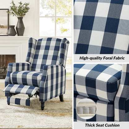 Poltrona reclinabile manuale Damaris Mid-Century Modern con schienale alto, set da 2 di HULALA HOME