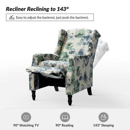 Poltrona reclinabile manuale Damaris Mid-Century Modern con schienale alto, set da 2 di HULALA HOME