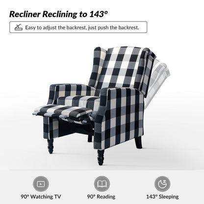 Poltrona reclinabile manuale Damaris Mid-Century Modern con schienale alto, set da 2 di HULALA HOME