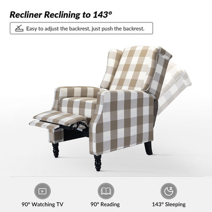 Poltrona reclinabile manuale Damaris Mid-Century Modern con schienale alto, set da 2 di HULALA HOME