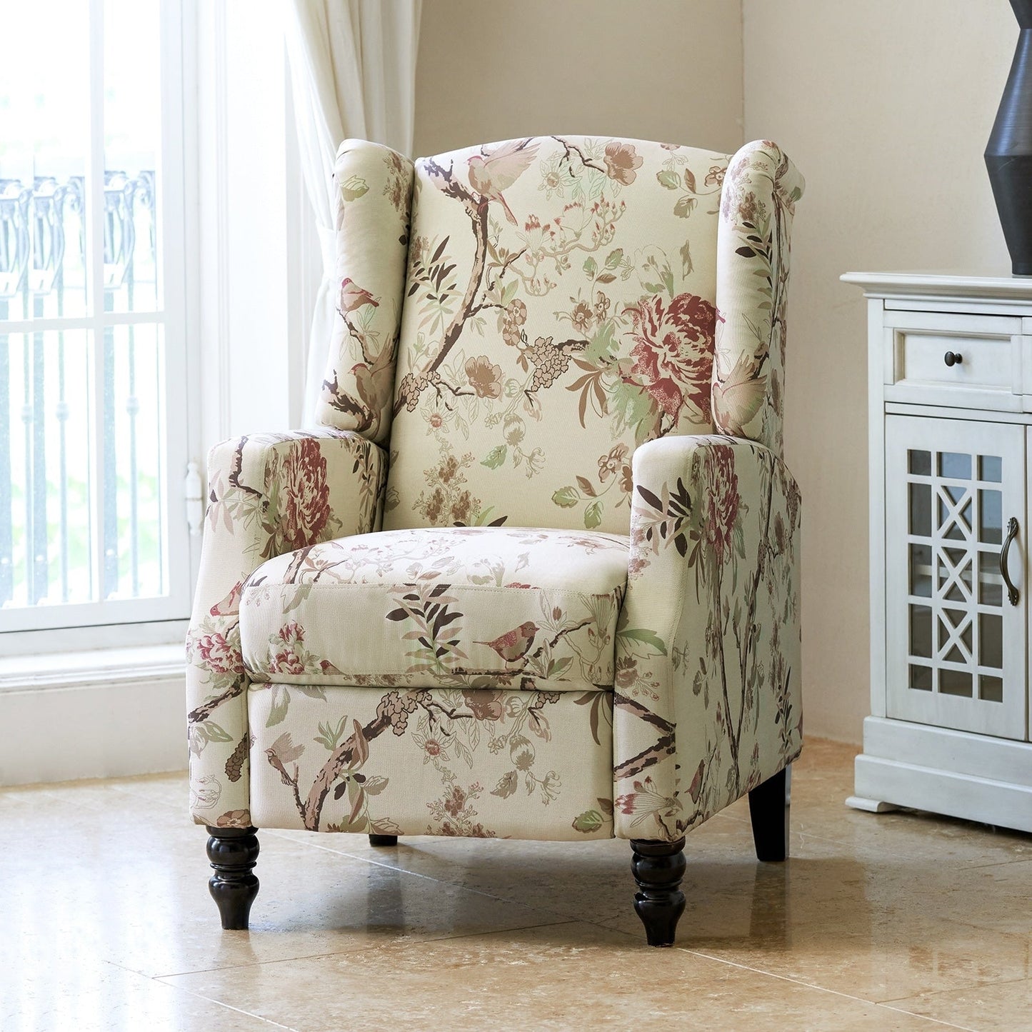 Poltrona reclinabile manuale Damaris Mid-Century Modern con schienale ad ala, design di HULALA HOME