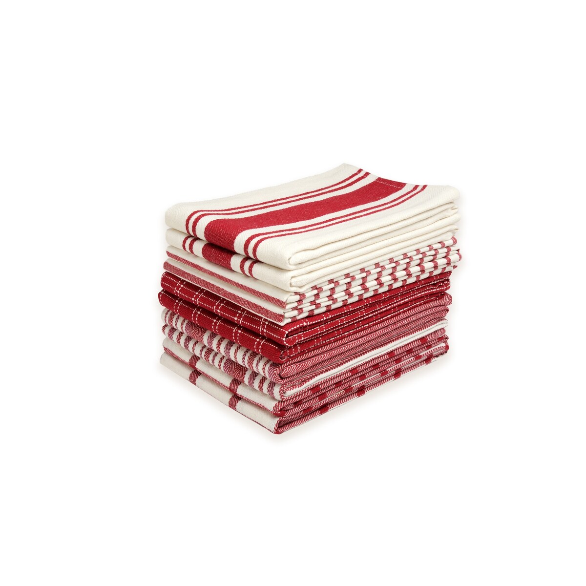 Dan River Confezione da 10 strofinacci da cucina in cotone assortiti - 18''X28''