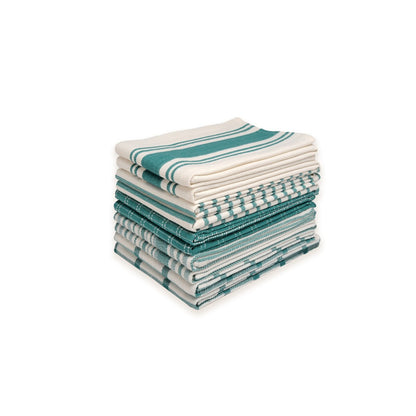 Dan River Confezione da 10 strofinacci da cucina in cotone assortiti - 18''X28''