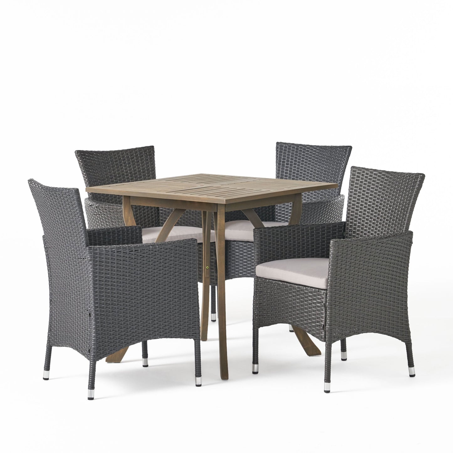 Christopher Knight Home Danby Outdoor Set da pranzo in legno di acacia e vimini da 5 pezzi