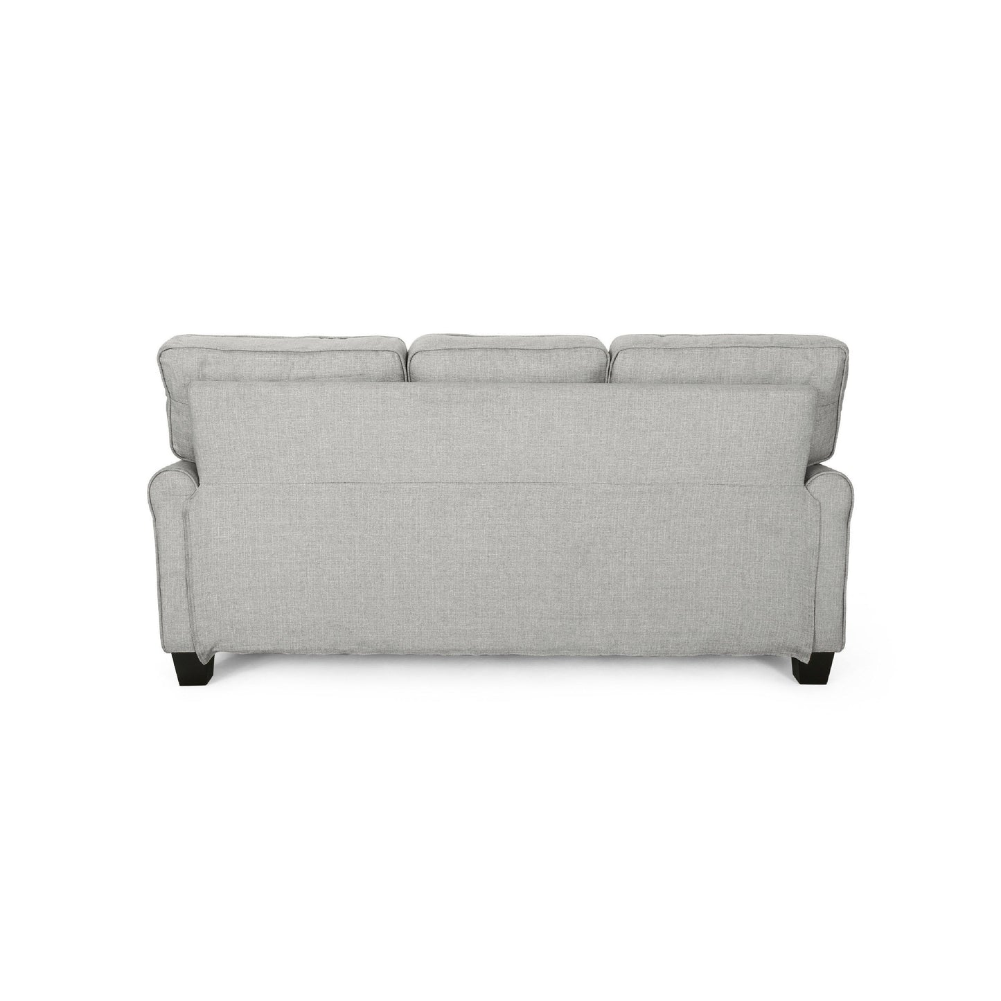 Divano a 3 posti Danny, tessuto grigio chiaro moderno e sedute in peluche, 76 pollici