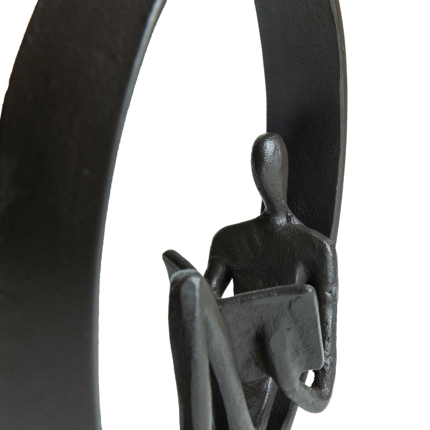 Statua in ghisa con scultura contemporanea del lettore circondato da Danya B. - Opzioni per uomo, donna o doppio fermalibri