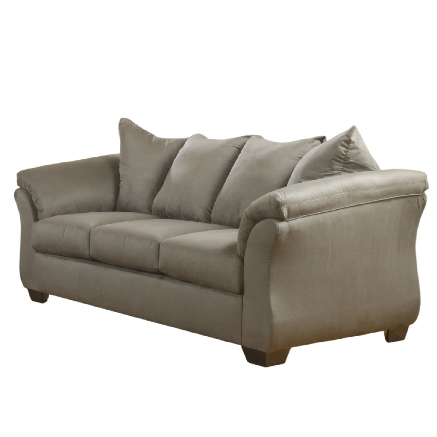 Divano Dari, in poliestere grigio ciottoli, braccioli con cuscino in schiuma, 89 pollici