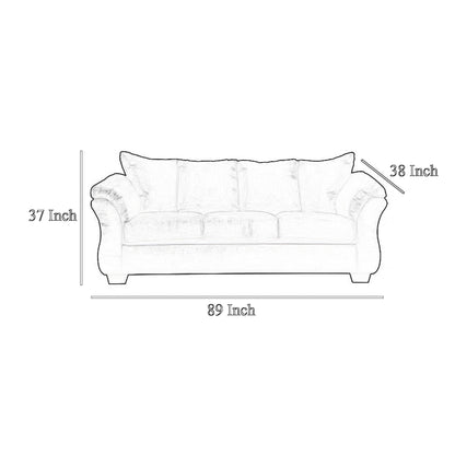 Divano Dari, in poliestere grigio ciottoli, braccioli con cuscino in schiuma, 89 pollici