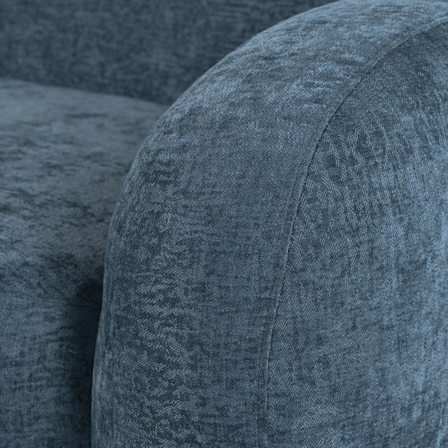 Divano minimalista a 3 posti blu scuro con imbottitura in schiuma ad alta densità