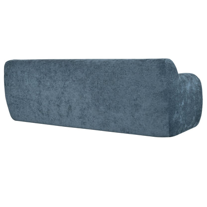 Divano minimalista a 3 posti blu scuro con imbottitura in schiuma ad alta densità