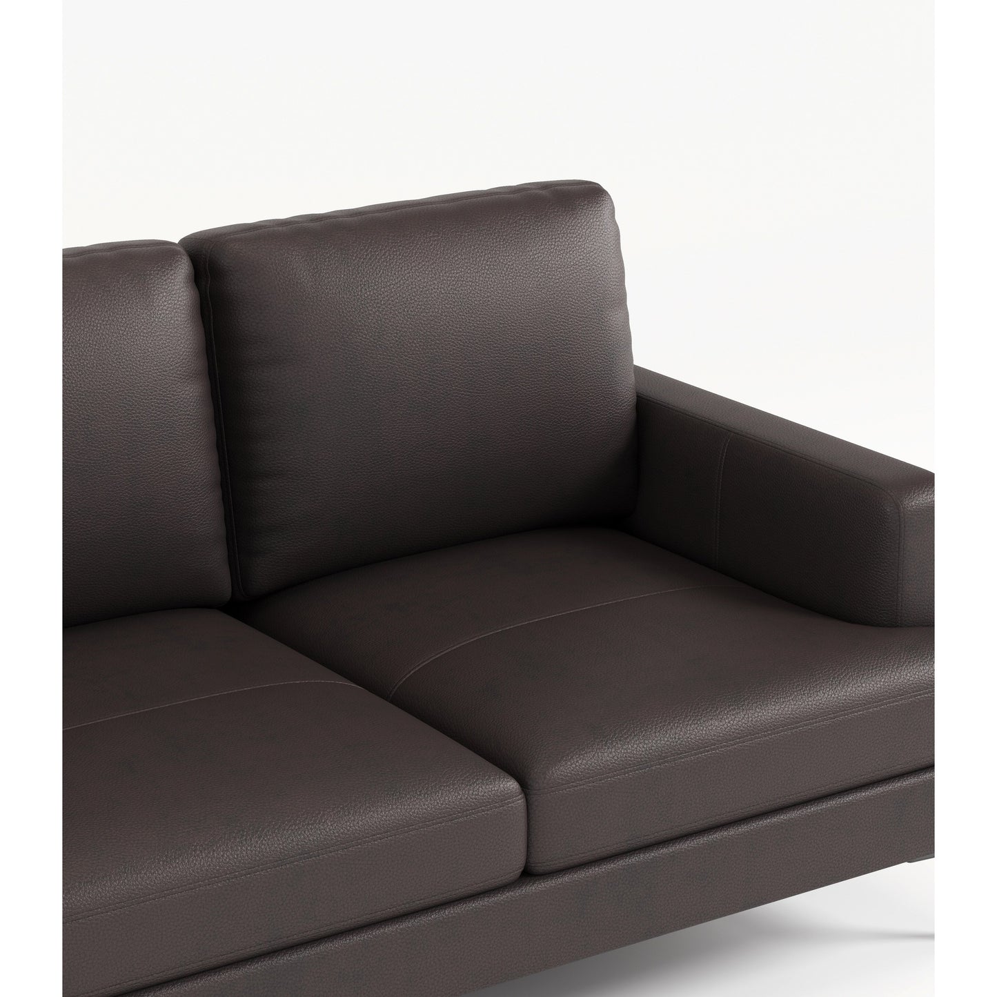 Divano a 3 posti in vera pelle marrone scuro di lusso 77 con caricabatterie USB per soggiorno