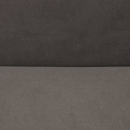 Divano monoblocco per soggiorno in tessuto soffice e traspirante grigio scuro