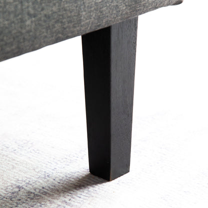 Divano letto futon moderno grigio scuro da 71,65 pollici trasformabile a 3 posti con gambe in legno massello e cuscini per il soggiorno