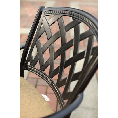 Set da pranzo rettangolare in alluminio pressofuso color bronzo antico Darlee Ocean View da 9 pezzi