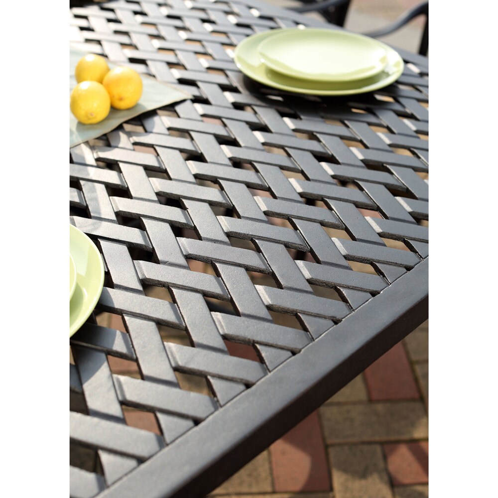 Set da pranzo rettangolare in alluminio pressofuso color bronzo antico Darlee Ocean View da 9 pezzi