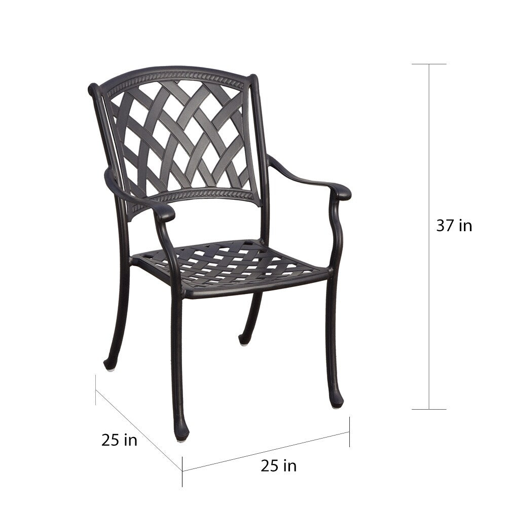 Set da pranzo rettangolare in alluminio pressofuso color bronzo antico Darlee Ocean View da 9 pezzi